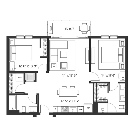 Lux 1035 Floor Plan Lux 1035 Floor Plan at SLX Atlanta, Georgia, 30341